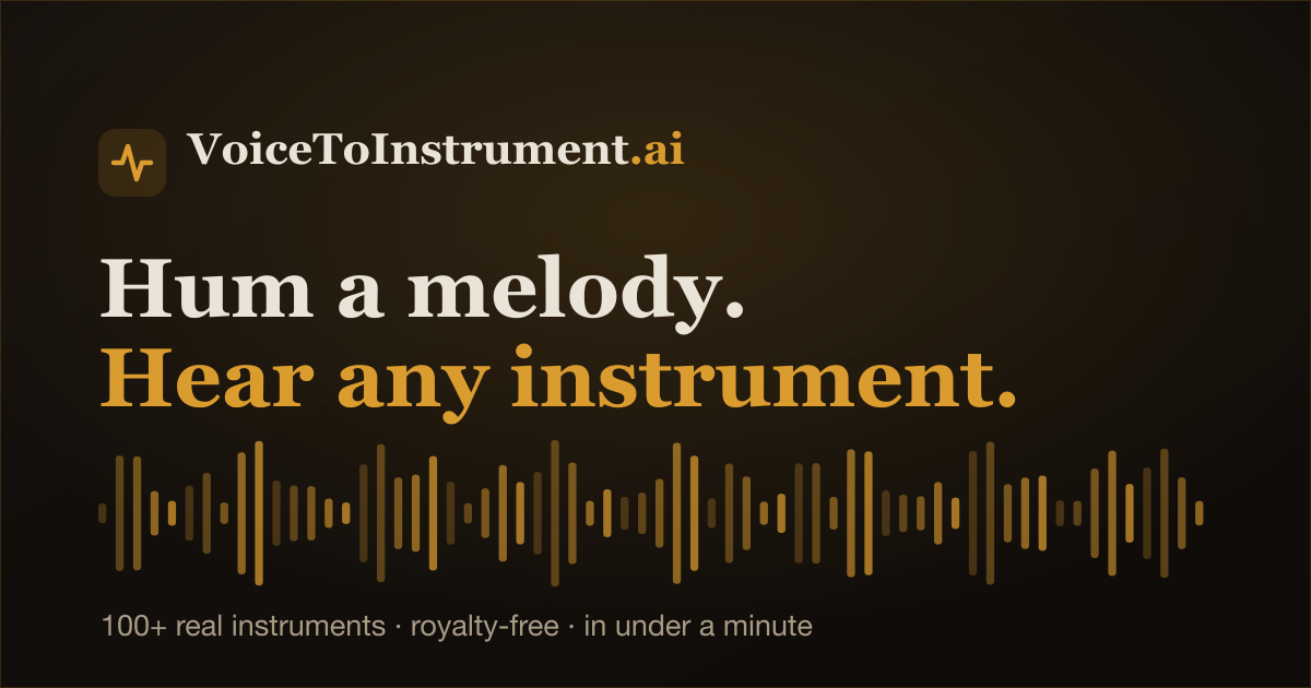 Hum Into Instrument VoiceToInstrument.ai — Hum a melody, hear it played on any instrument